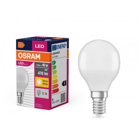 OSRAM E14 LED Tropfenlampe 4.9W wie 40W 2700 K warmweißes Licht